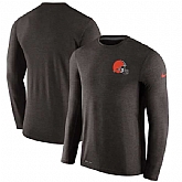 Men's Cleveland Browns Nike Brown Coaches Long Sleeve Performance T-Shirt,baseball caps,new era cap wholesale,wholesale hats